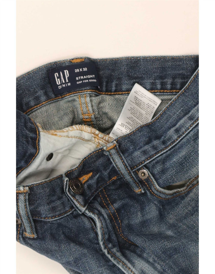 Vaqueros rectos desgastados para mujer Gap W28 L32 Algodón azul