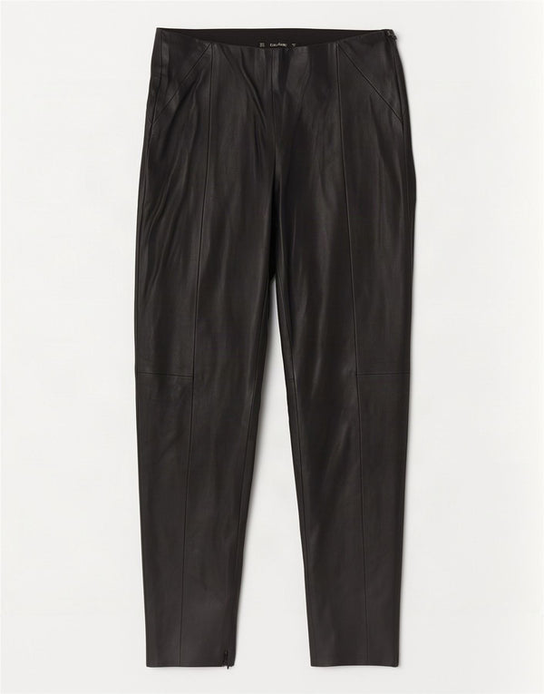 Zara Mujer Pantalón Pitillo De Piel Sintética Mediano W28 L27 Poliéster Negro