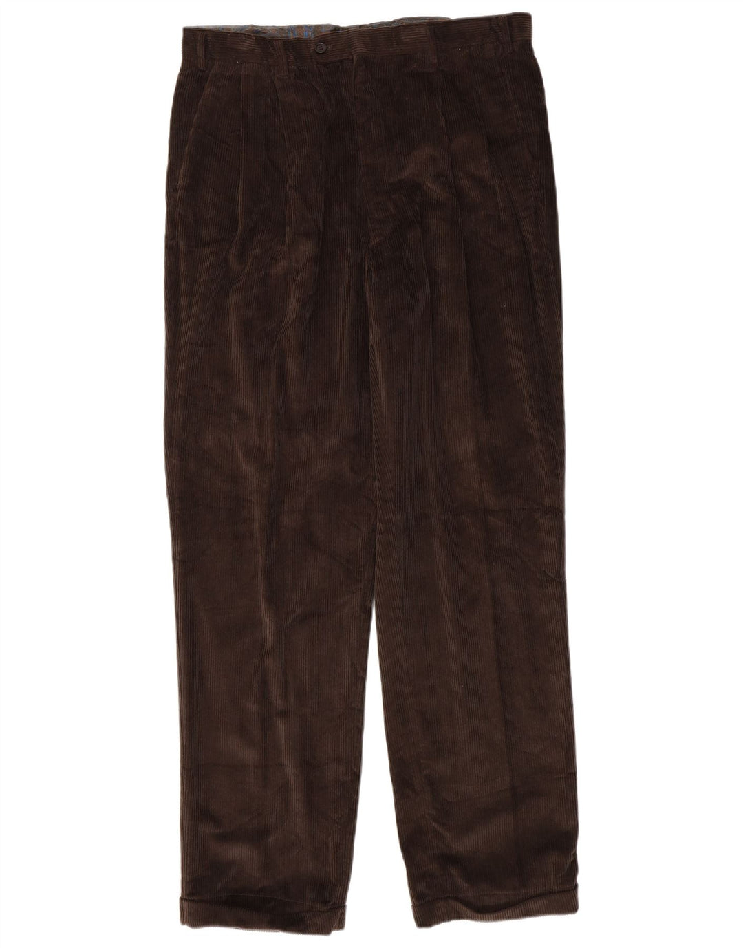 RALPH LAUREN Pantalones de pana con pinzas para hombre W36 L34 Algodón marrón