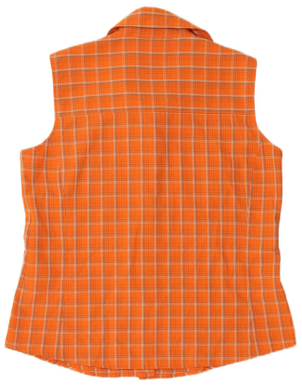 Jack Wolfskin Camisa sin Mangas de Viaje para Mujer Reino Unido 40/16 Grande Naranja Cuadros