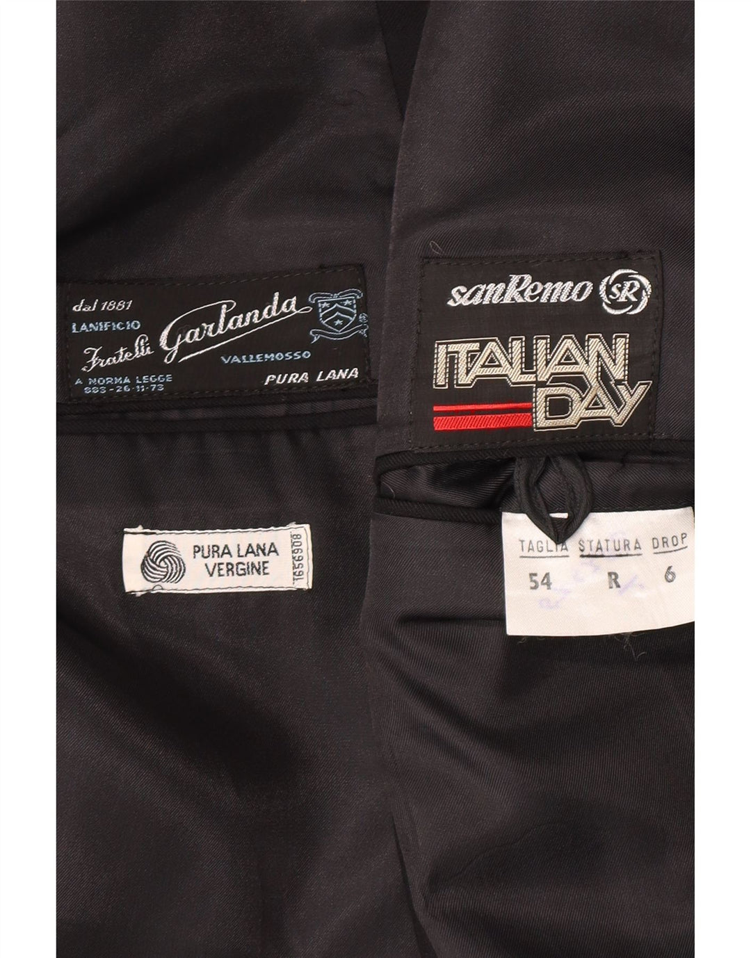 San Remo Chaqueta tipo blazer con 1 botón para hombre IT 54 2XL Clásico de lana virgen negra