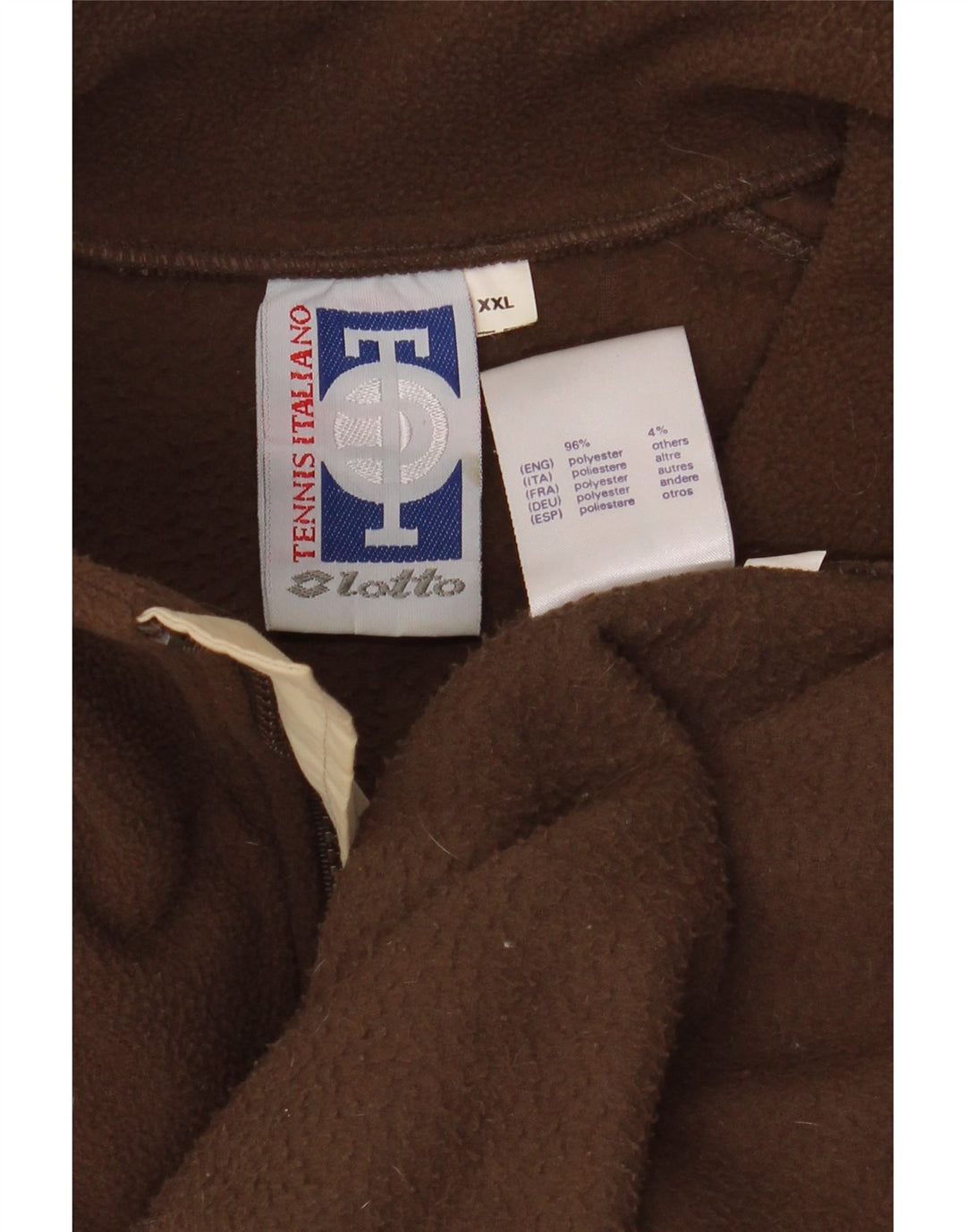 LOTTO Jersey polar con cuello y cremallera para hombre 2XL Poliéster marrón