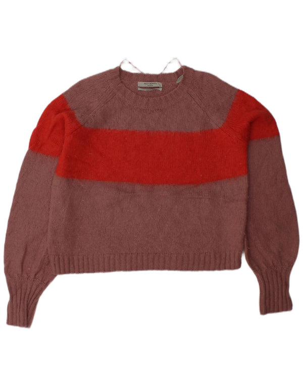 ALL SAINTS Suéter tipo jersey con cuello redondo para mujer, UK 40, color rosa medio