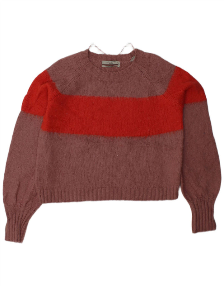 ALL SAINTS Suéter tipo jersey con cuello redondo para mujer, UK 40, color rosa medio