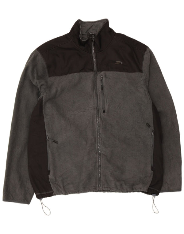 Starter Mens Fleece Jacket UK 42/44 Large Grey Colourblock Polyester
