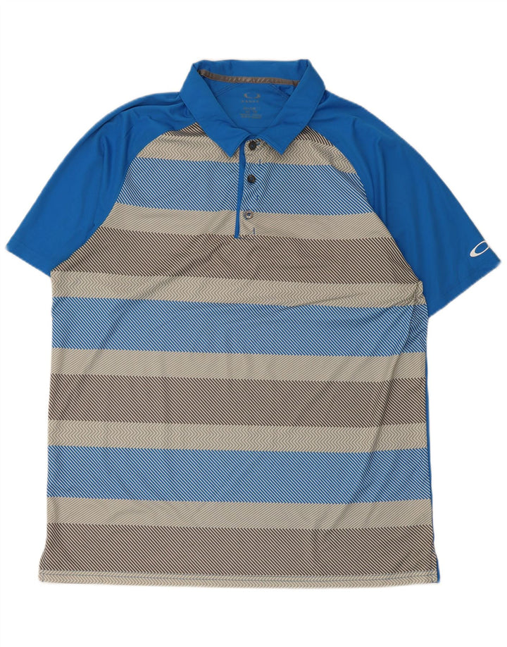Oakley Polo Hombre XL Poliéster Rayas Azules