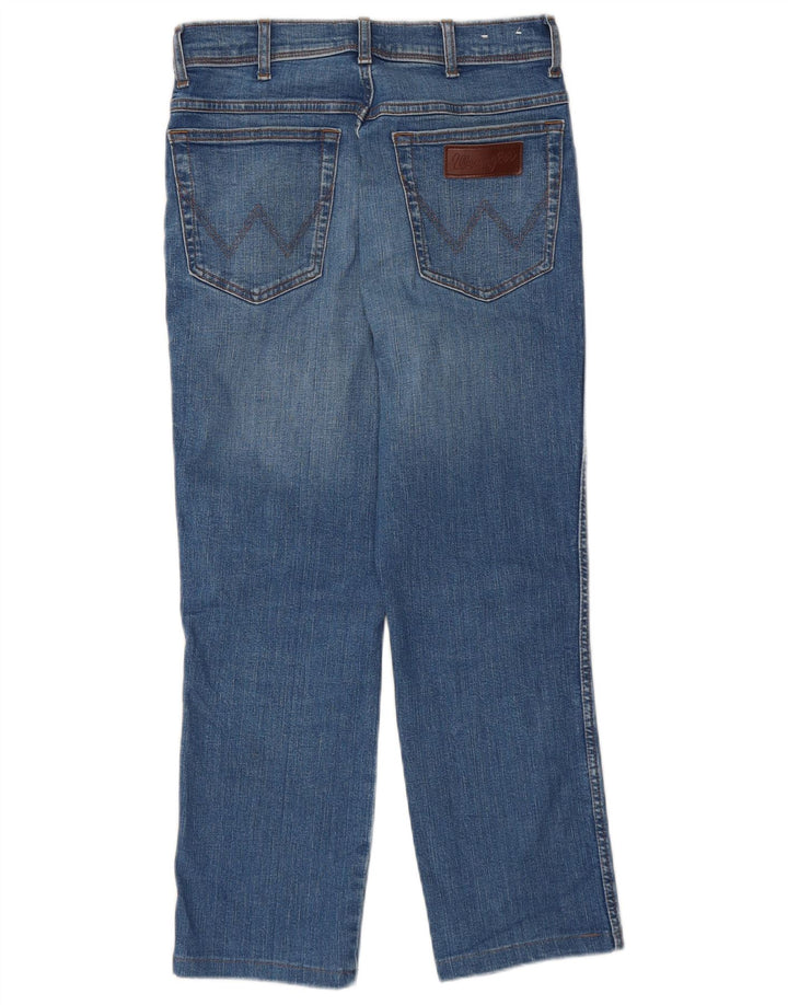 WRANGLER Vaqueros recortados ajustados Texas para hombre W30 L25 Algodón azul
