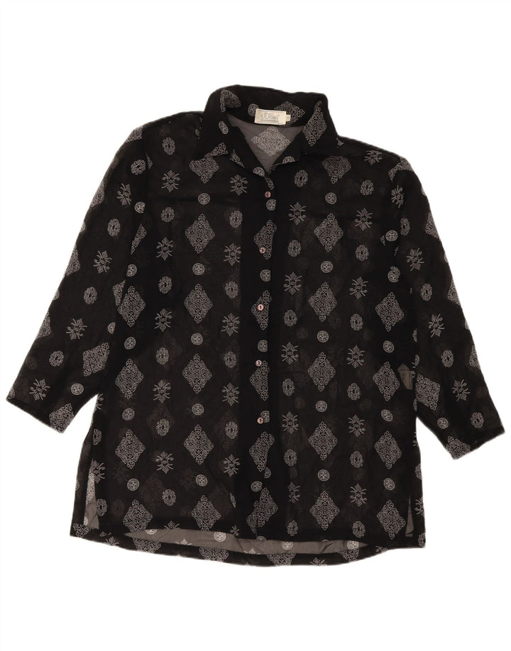 S.Oliver Blusa larga para mujer EU 36 Poliéster floral negro pequeño