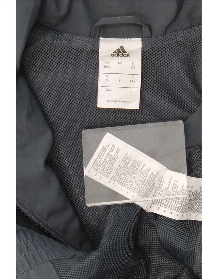 ADIDAS Mens Graphic Tracksuit Top Jacket UK 38/40 Medium Grey Polyester