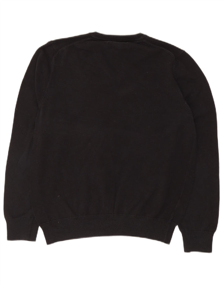 Marks & Spencer - Jersey con cuello en V para hombre, talla mediana, algodón negro