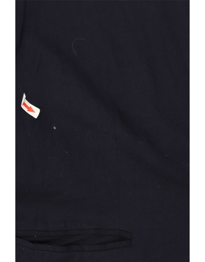 Zara Mujer Chaqueta Blazer De 1 Botón UK 10 Small Acetato Azul Marino