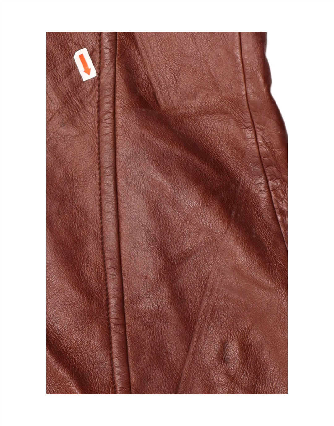 VINTAGE Abrigo de cuero para mujer IT 52 2XL Cuero marrón