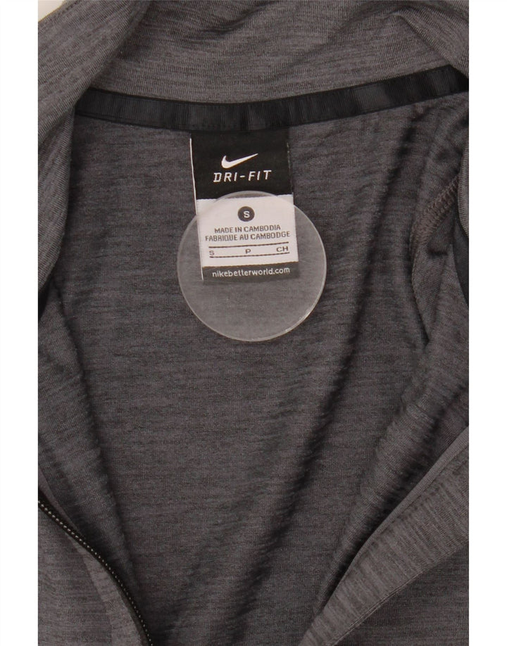 Nike Mujer Dri Fit Chándal Top Chaqueta Reino Unido 10 Pequeño Gris Moteado