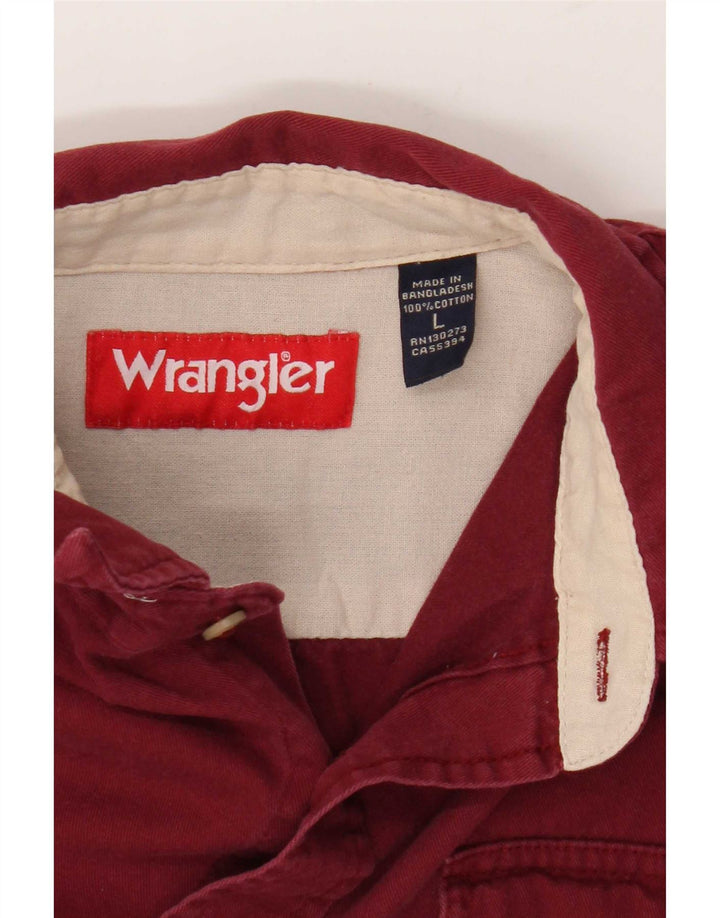 Camisa Wrangler Hombre Grande Algodón Burdeos