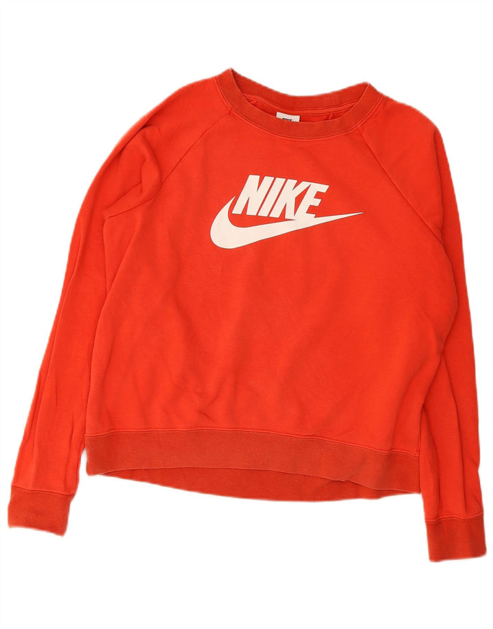 Nike - Sudadera gráfica para mujer, talla 14, algodón rojo mediano