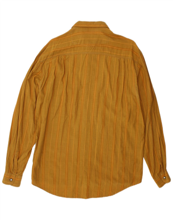 Camisa vintage para hombre a rayas amarillas grandes