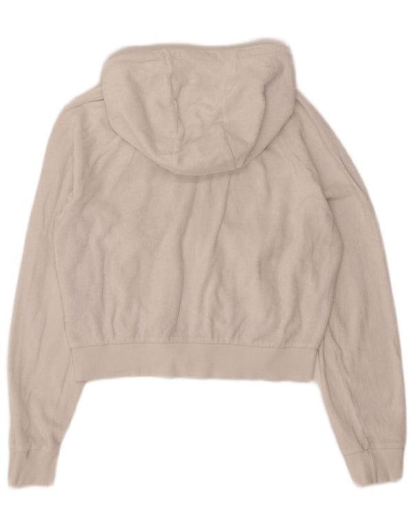 Ellesse Suéter con capucha y cremallera de terciopelo extragrande para mujer UK 10 Small White