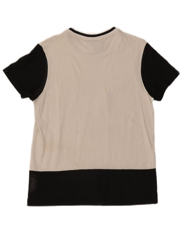 Adidas Camiseta gráfica para mujer Top UK 8 Small White Colourblock Cotton