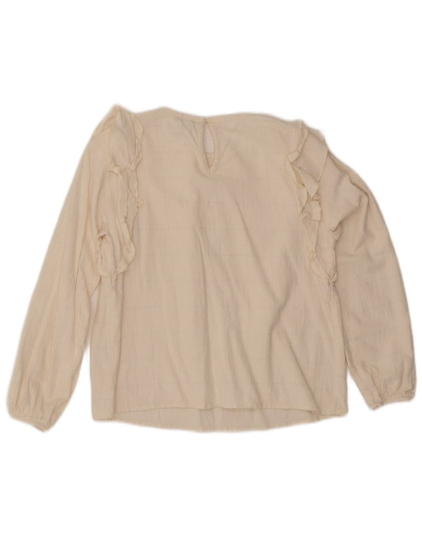 Benetton Blusa De Niña Con Volantes Delanteros 11-12 Años 2XL Cuadros Blanco Roto