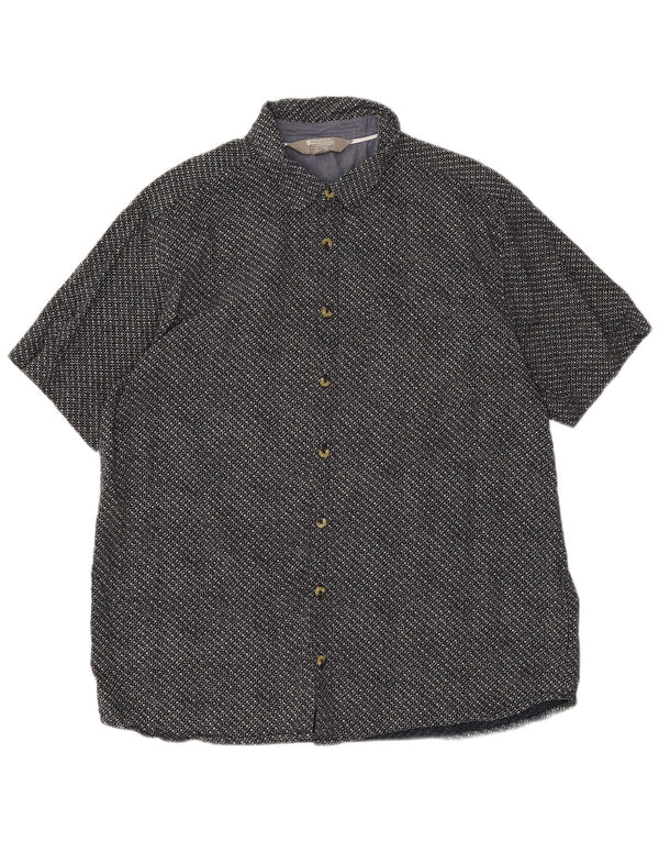 Camisa de manga corta para hombre Mountain Warehouse XL Algodón geométrico azul marino