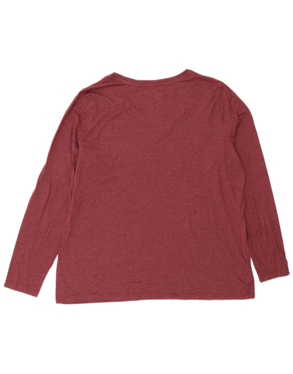Eddie Bauer Top para mujer de manga larga UK 20 2XL Algodón burdeos