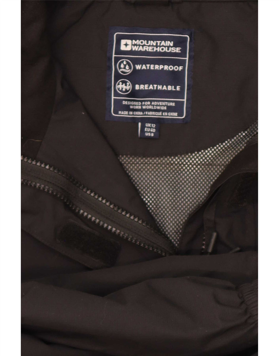 Chaqueta impermeable con capucha para mujer Mountain Warehouse UK 40 Mediano Poliéster negro