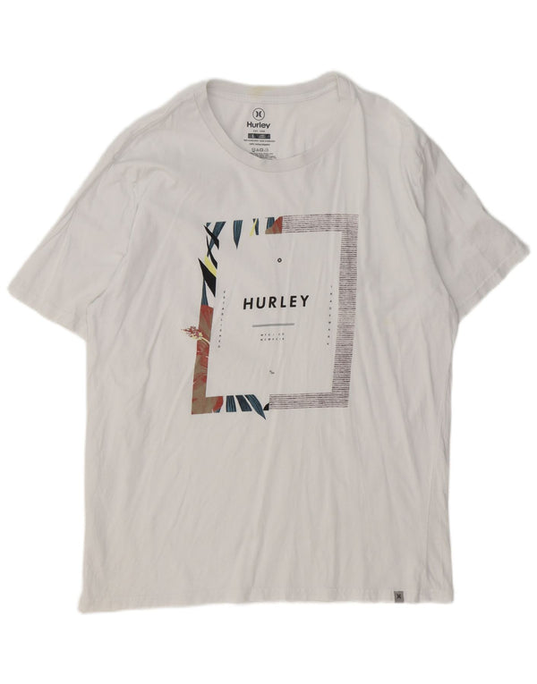 Hurley - Camiseta gráfica para hombre, talla grande, algodón blanco