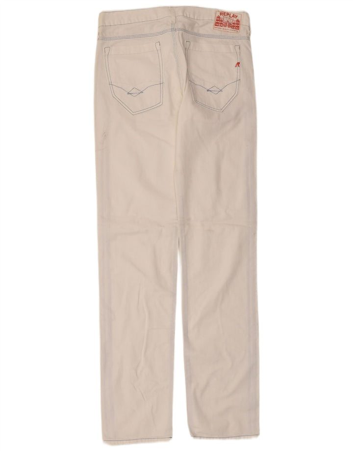 Replay Vaqueros rectos para hombre W31 L34 Algodón blanco