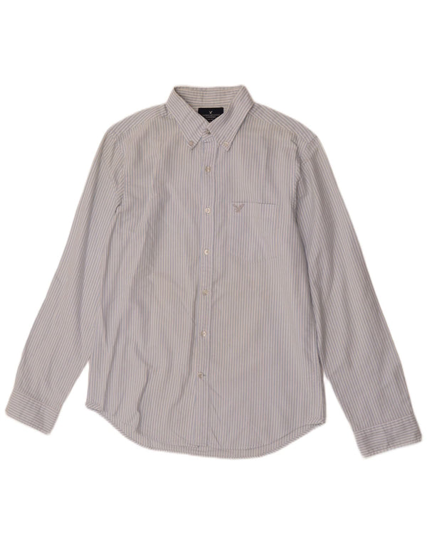 American Eagle Camisa Slim Fit De Algodón A Rayas Azul Pequeño Para Hombre