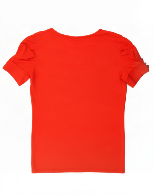 Guess Camiseta gráfica de manga corta para mujer Top UK 12 Medium Logo rojo