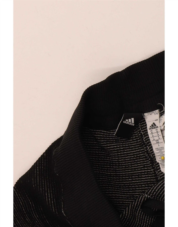 Adidas Hombre Pantalones De Chándal Joggers Medium Negro Lana Geométrica