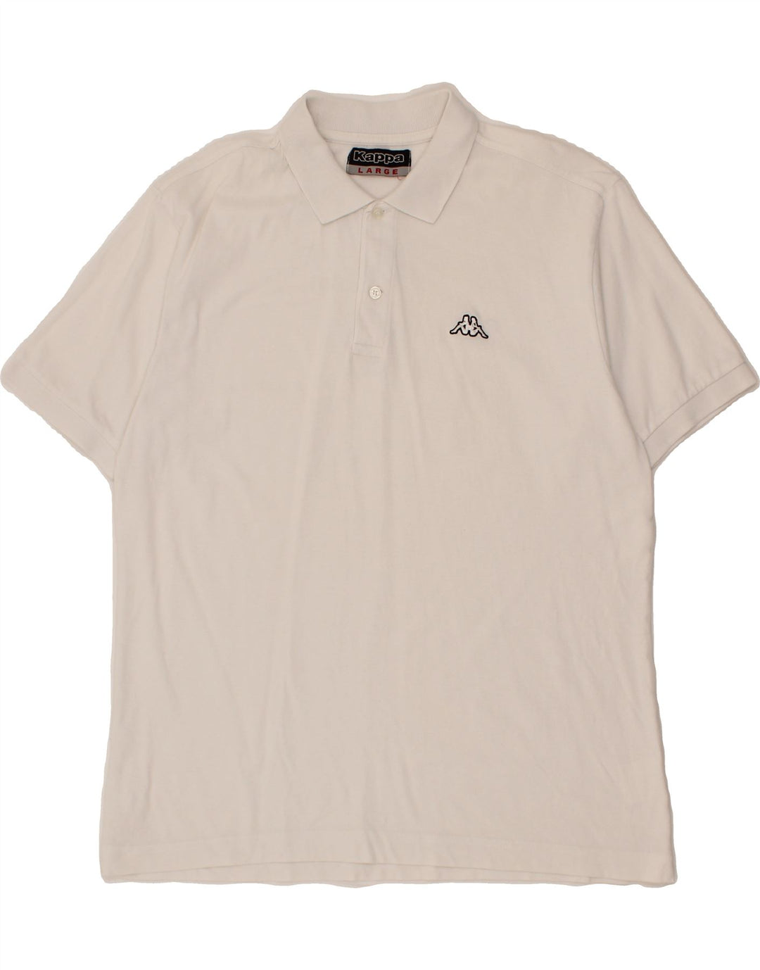 KAPPA Mens Polo Shirt Large White Cotton Vintage Kappa and Second-Hand Kappa from Messina Hembry 