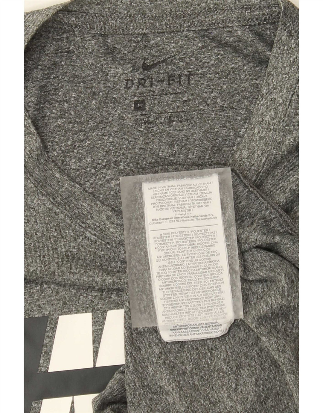 Camiseta Nike Dri Fit Graphic para hombre Top poliéster moteado gris medio