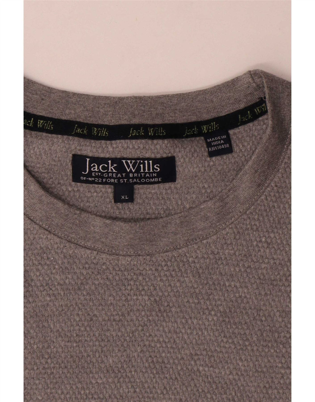 Jack Wills Camiseta Hombre Top XL Gris Algodón