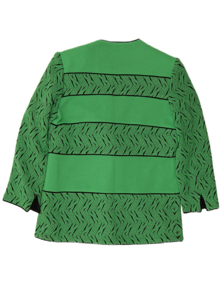 Pierre Cardin Chaqueta Blazer De 3 Botones Para Mujer EU 44 XL Lana Geométrica Verde