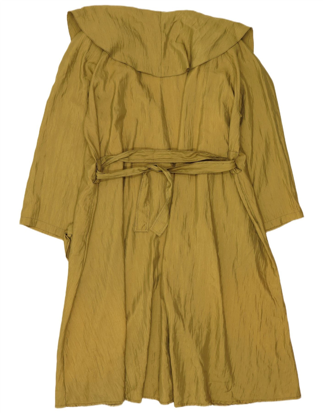 Vintage mujer abrigo de gran tamaño Reino Unido 14 poliéster caqui medio