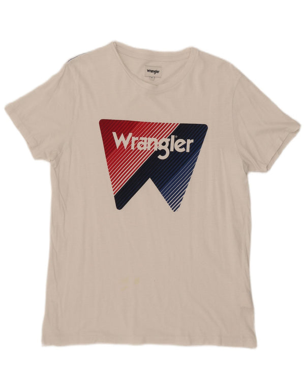 Wrangler Camiseta gráfica para hombre Top Medium White Cotton