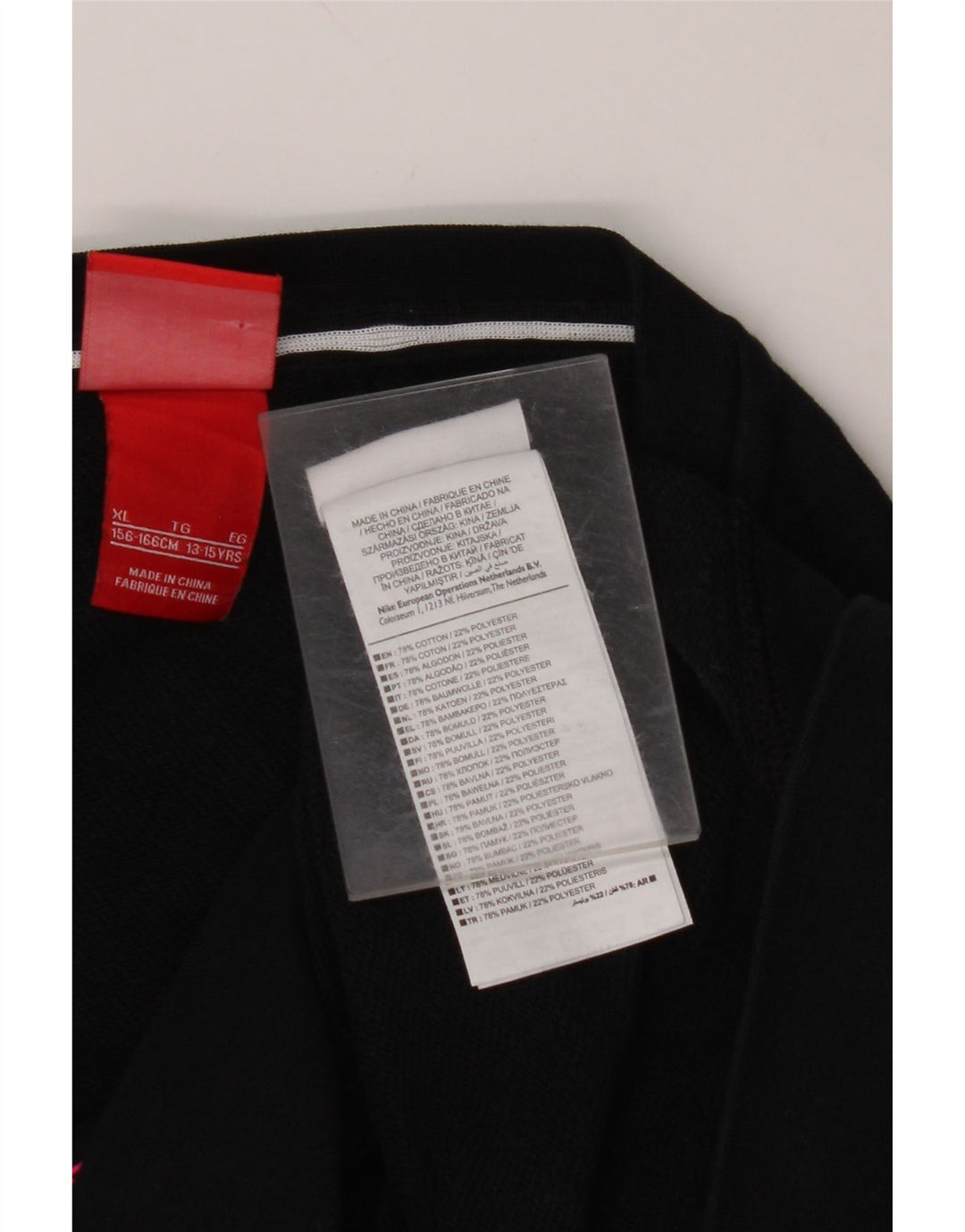 NIKE Sudadera con gráfico corto para niñas 13-14 años XL Algodón negro