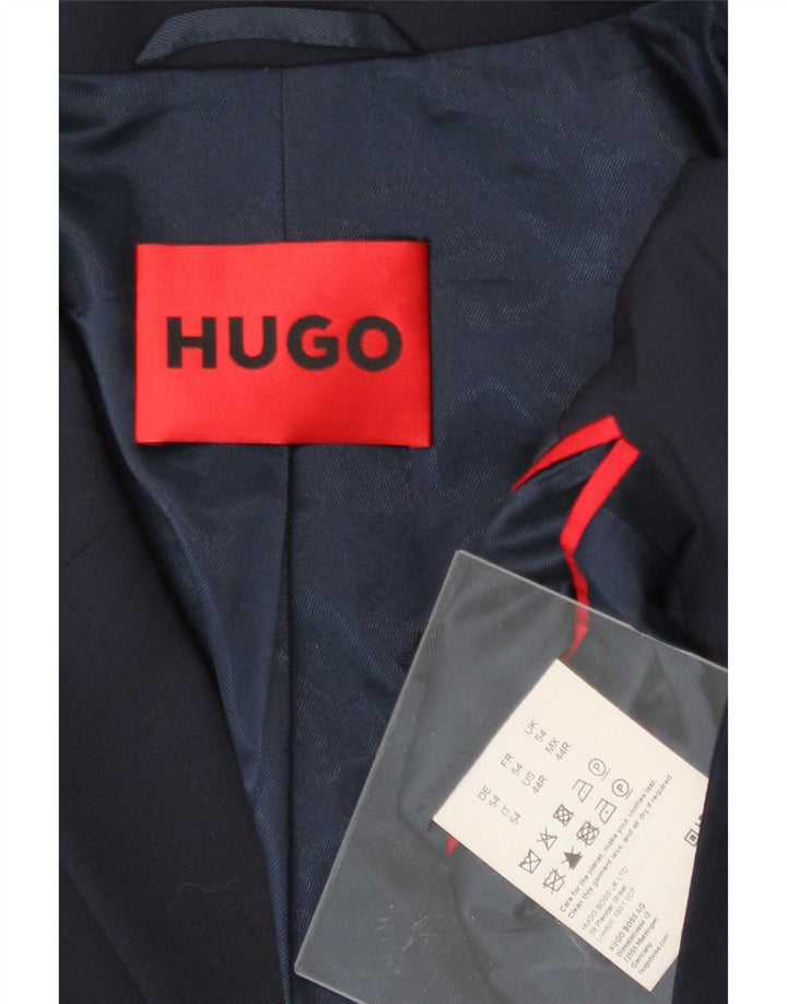Hugo Boss Chaqueta tipo blazer de 2 botones para hombre UK 54 2XL Lana virgen azul marino