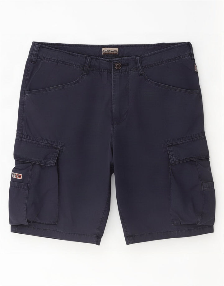 Napapijri Pantalones cortos cargo para hombre medianos W32 Algodón azul marino