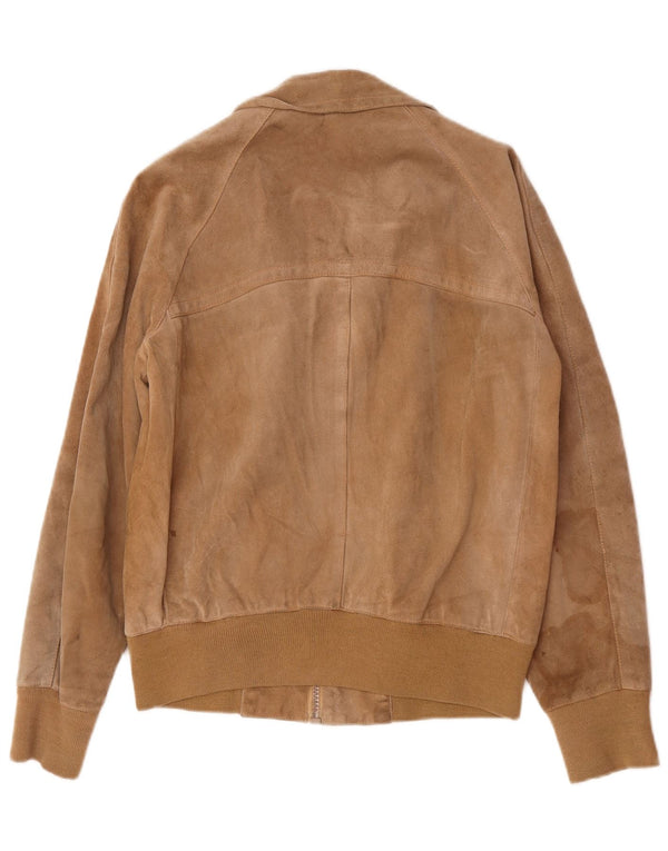 Vintage hombres ante bomber chaqueta Reino Unido 38 medio beige