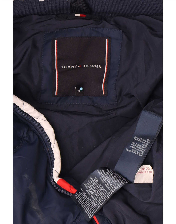 Tommy Hilfiger Chaqueta acolchada con capucha para niños 9-10 años Azul marino Poliéster