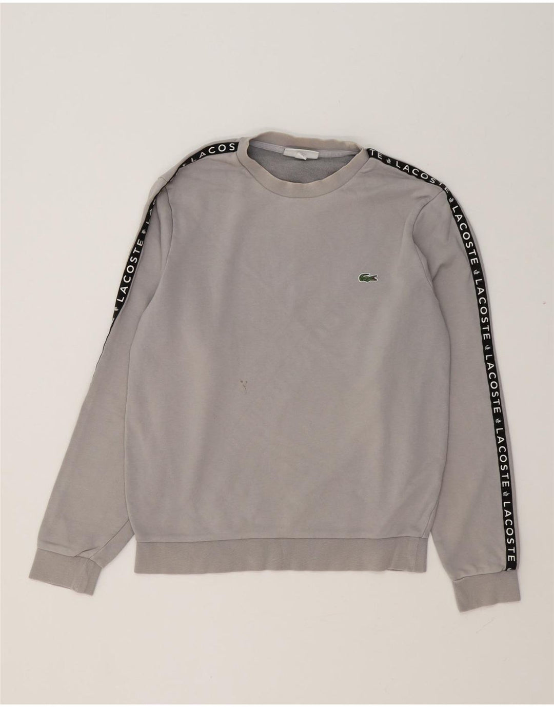 Lacoste Sudadera gráfica para hombre Jumper Talla 3 Pequeño Gris Colorblock