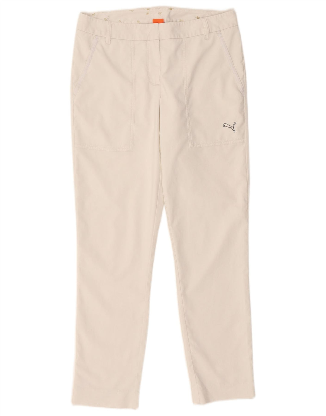 Puma Pantalones chinos ajustados para mujer UK 10 Small W32 L28 Poliéster blanco