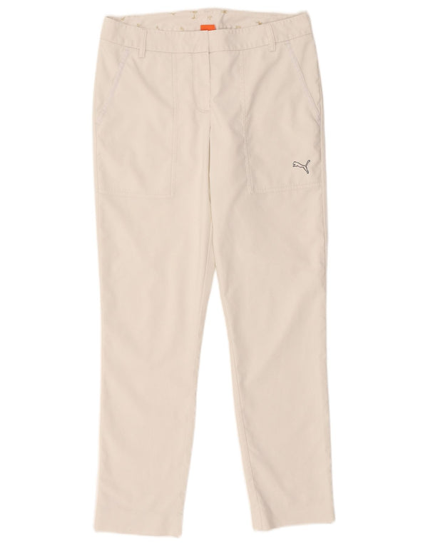 Puma Pantalones chinos ajustados para mujer UK 10 Small W32 L28 Poliéster blanco