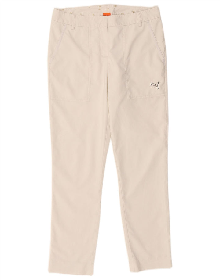 Puma Pantalones chinos ajustados para mujer UK 10 Small W32 L28 Poliéster blanco