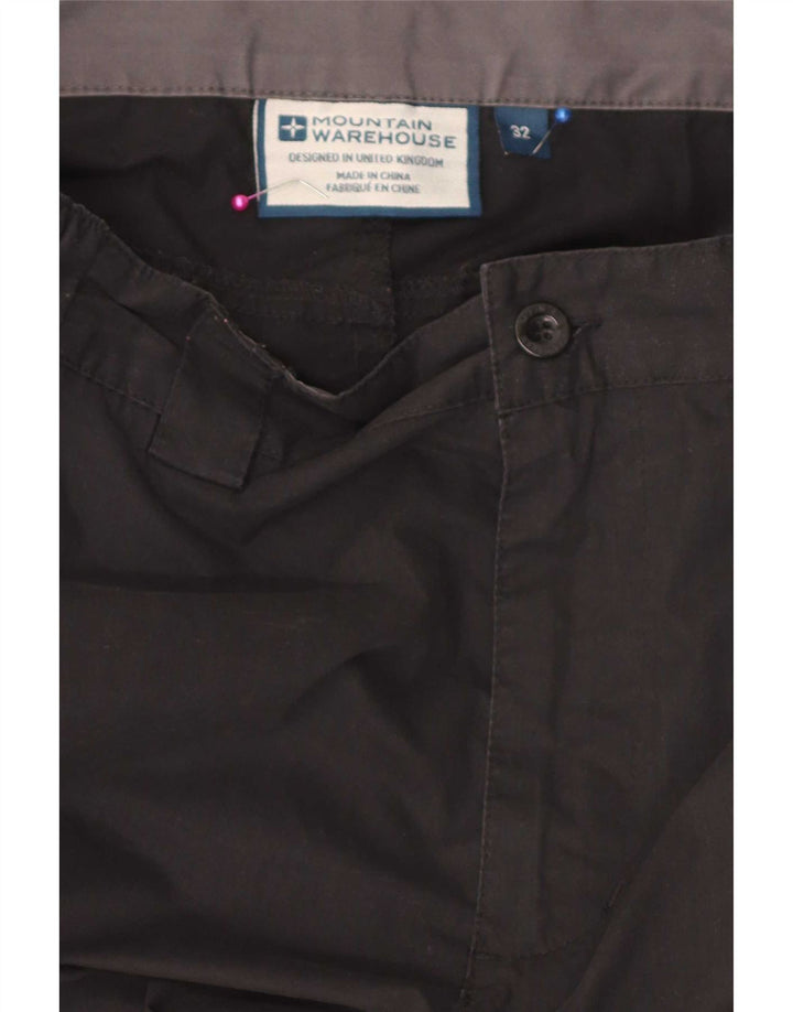 Pantalones cargo rectos para hombre de Mountain Warehouse W32 L30 Poliéster negro