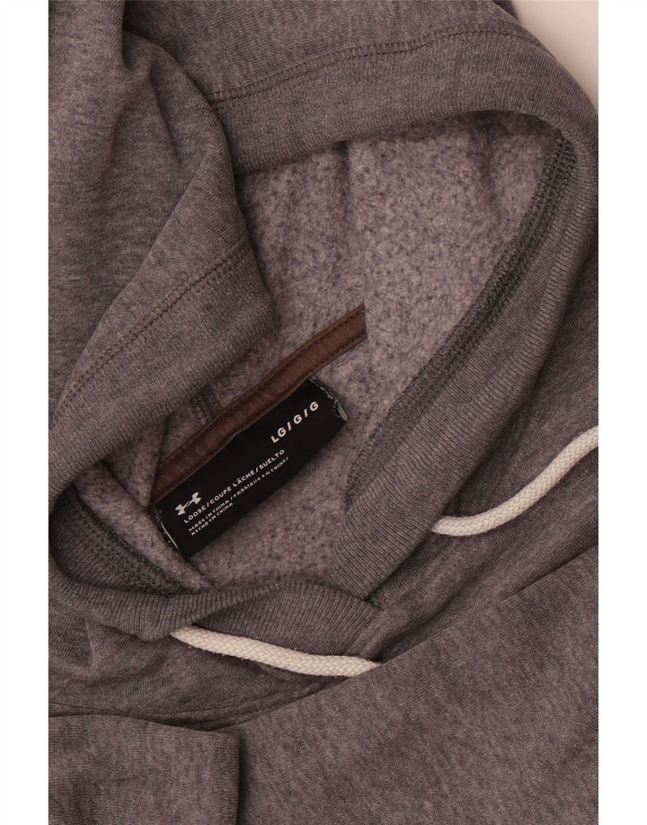 Under Armour Jersey con capucha gráfica para hombre, talla grande, gris moteado