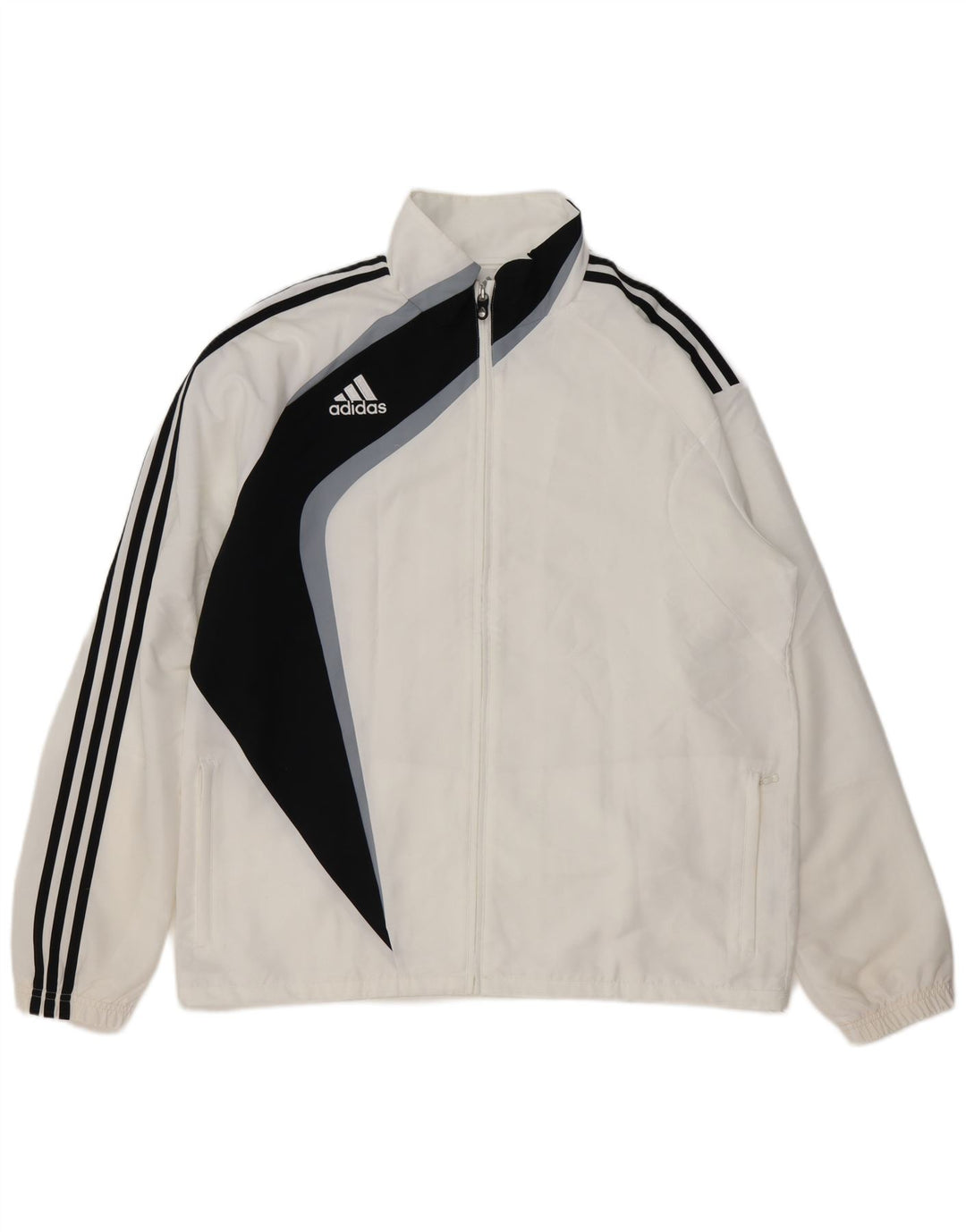 ADIDAS Chaqueta de chándal para hombre UK 46/48 XL Blanco Colorblock Poliéster