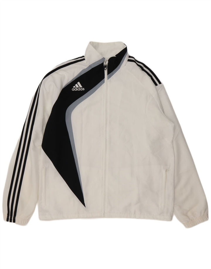 ADIDAS Chaqueta de chándal para hombre UK 46/48 XL Blanco Colorblock Poliéster